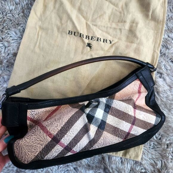 Burberry Authentic Nova Check Patent Leather Plaid Shoulder Bag - Picture 1 of 14